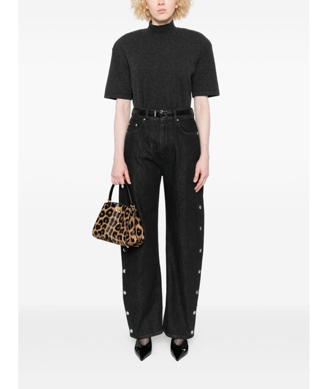 SPORTMAX Черные хлопковые прямые джинсы, фото 2