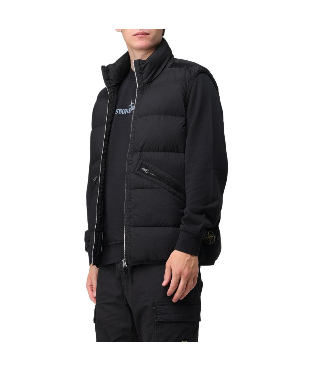 STONE ISLAND Черный жилет, фото 4