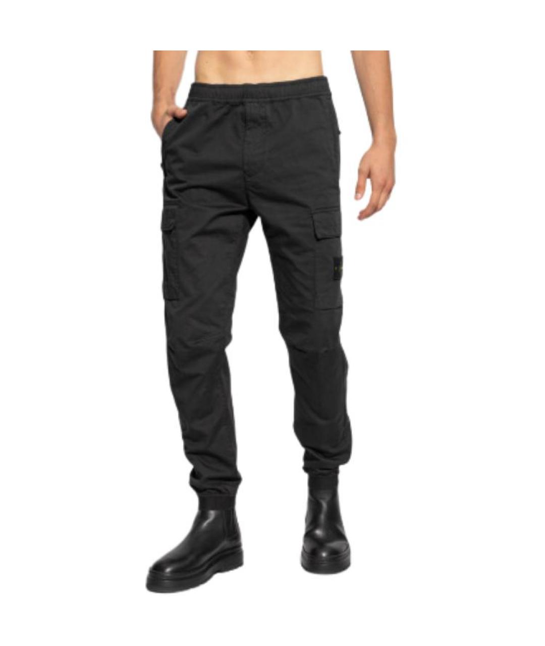 STONE ISLAND Черные повседневные брюки, фото 4