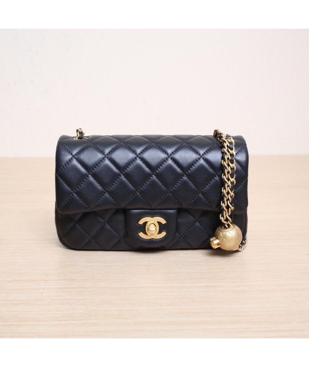 CHANEL Черная кожаная сумка через плечо, фото 3