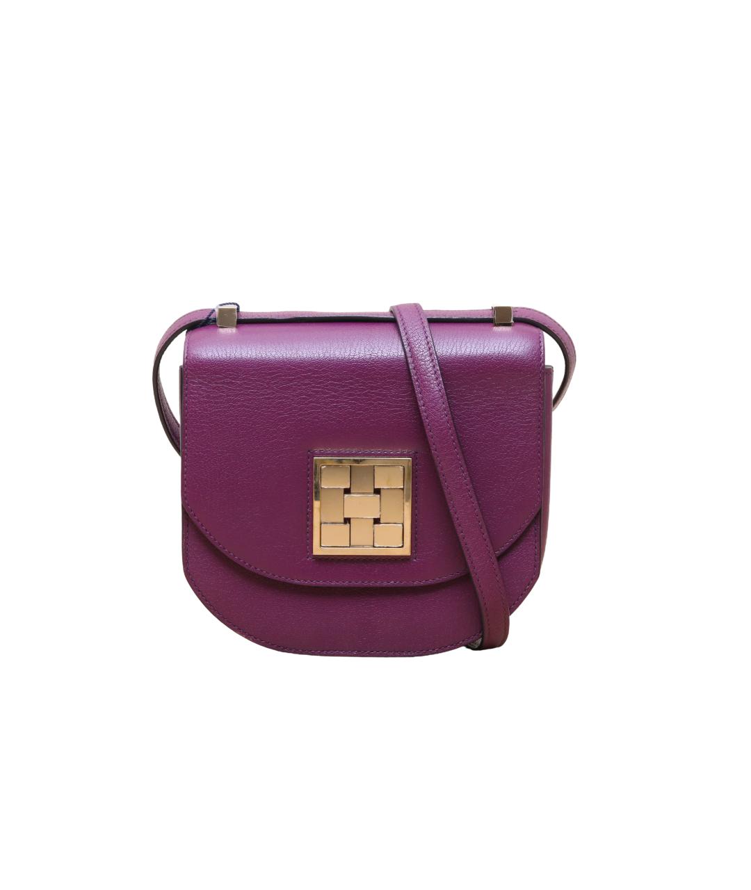 HERMES Фиолетовая кожаная сумка через плечо, фото 1
