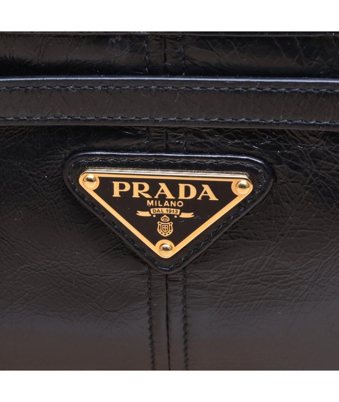 PRADA Черная кожаная сумка тоут, фото 8