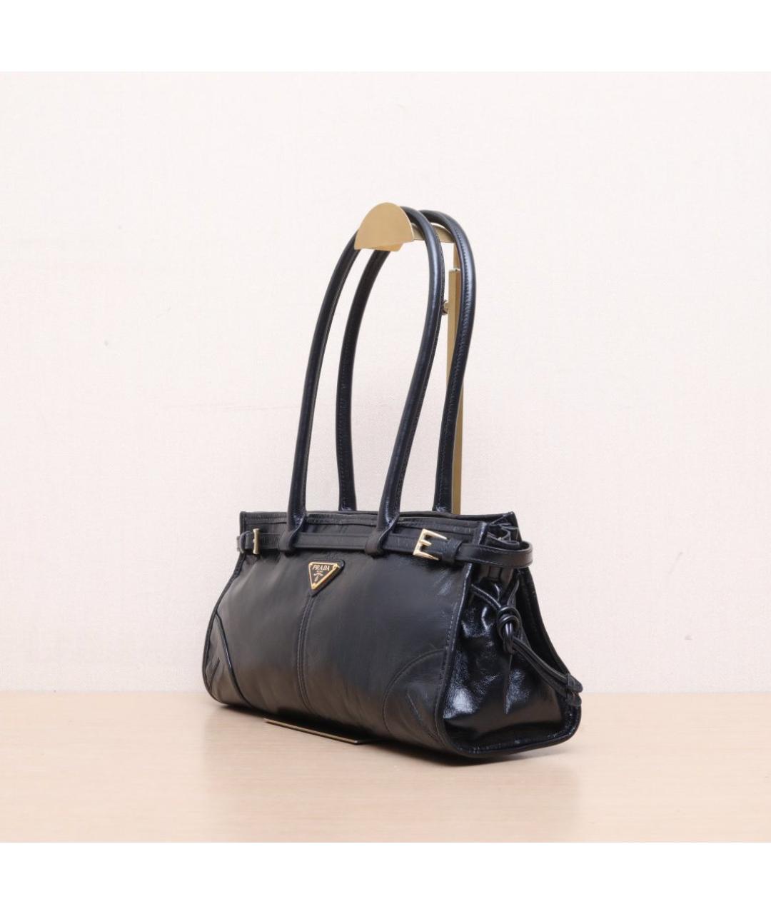 PRADA Черная кожаная сумка тоут, фото 4
