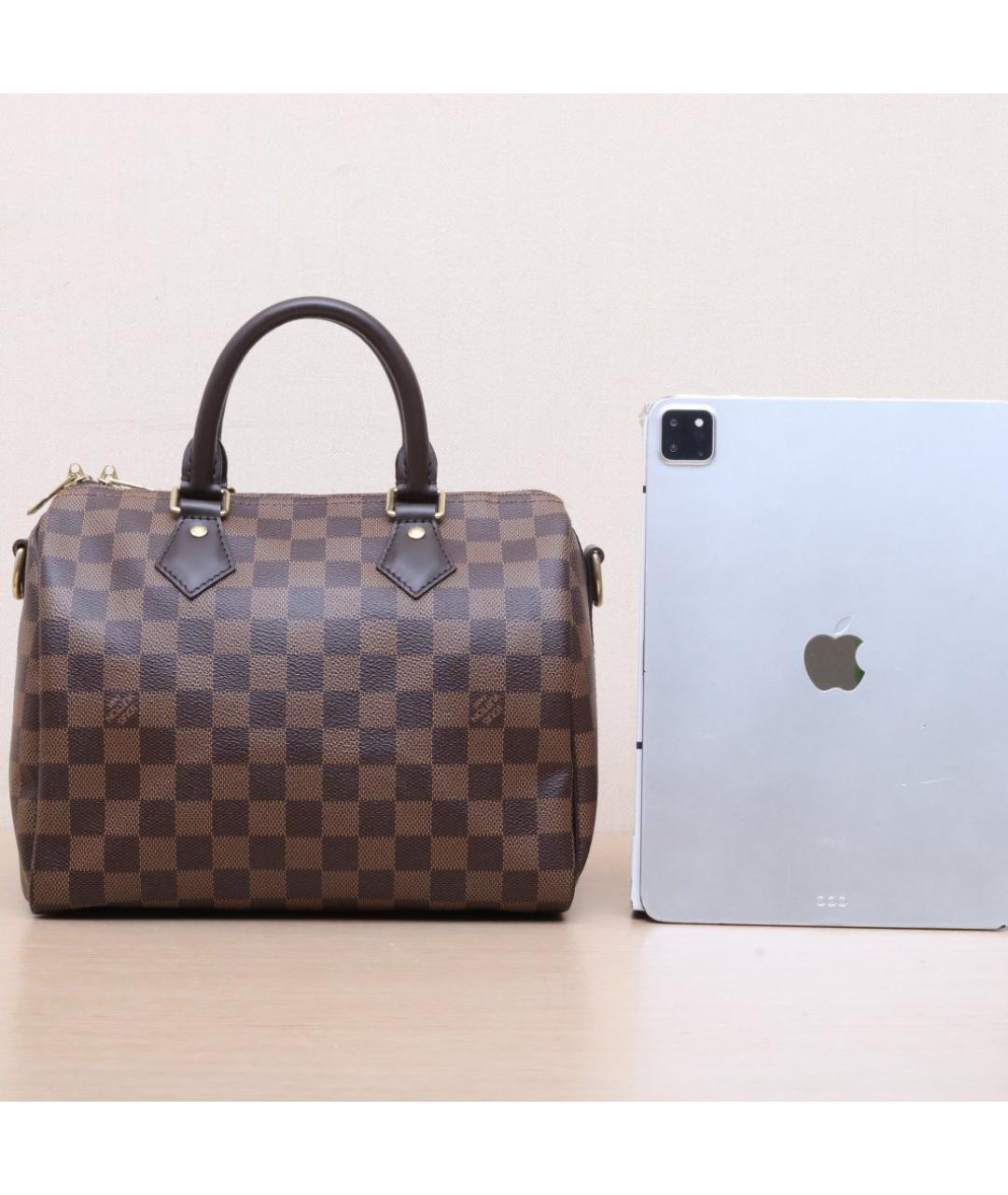 LOUIS VUITTON Коричневая кожаная сумка через плечо, фото 7