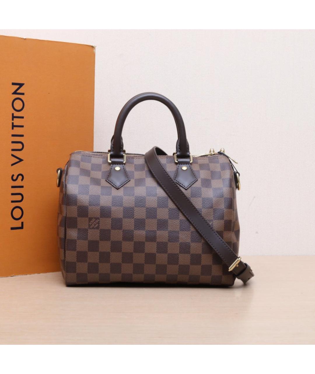 LOUIS VUITTON Коричневая кожаная сумка через плечо, фото 2