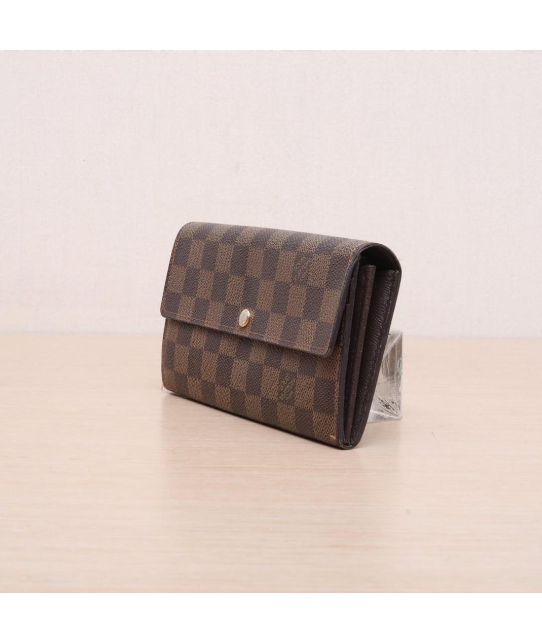 LOUIS VUITTON Коричневый кожаный кошелек, фото 4