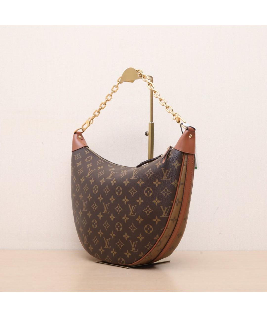 LOUIS VUITTON Коричневая кожаная сумка через плечо, фото 4