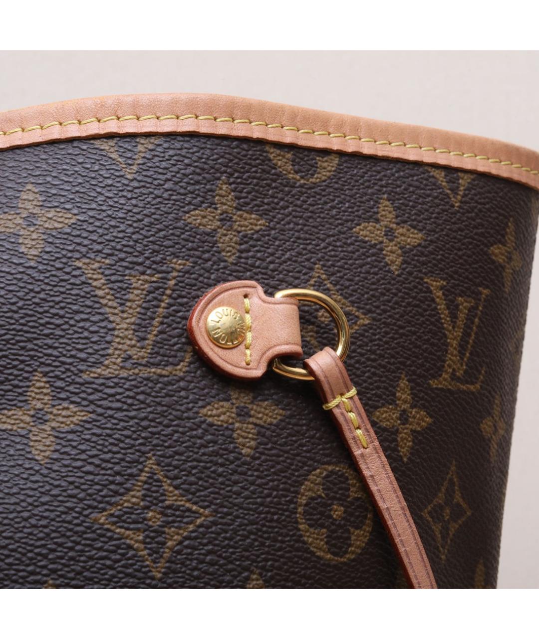 LOUIS VUITTON Коричневая кожаная сумка тоут, фото 7