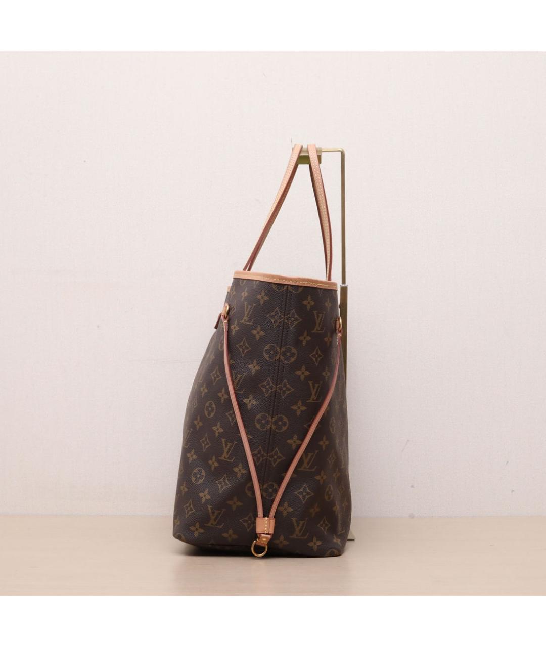 LOUIS VUITTON Коричневая кожаная сумка тоут, фото 5