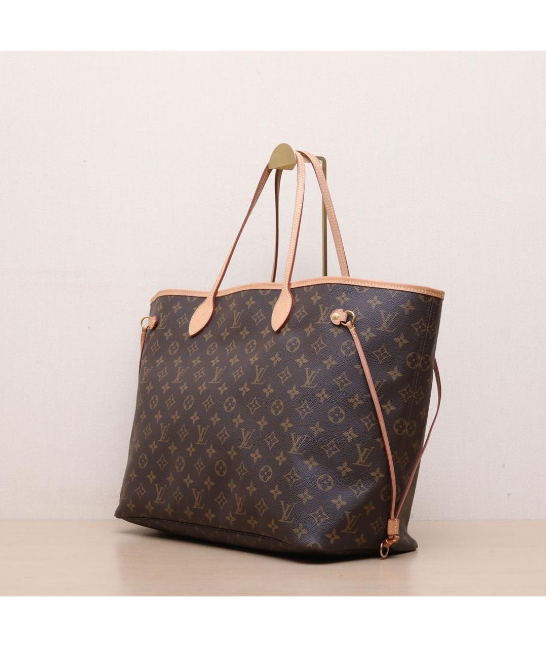 LOUIS VUITTON Коричневая кожаная сумка тоут, фото 4