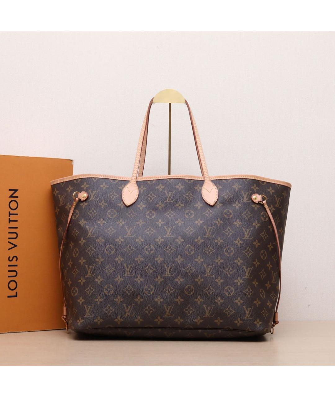 LOUIS VUITTON Коричневая кожаная сумка тоут, фото 2