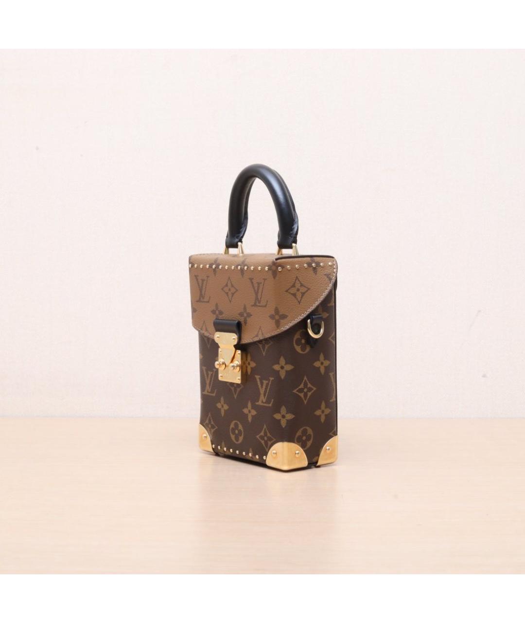 LOUIS VUITTON Коричневая кожаная сумка через плечо, фото 4