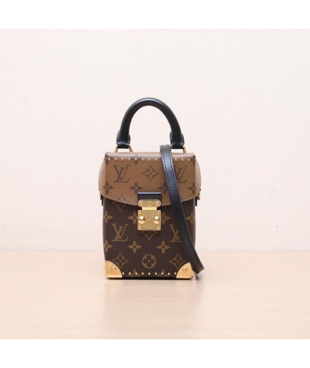 LOUIS VUITTON Коричневая кожаная сумка через плечо, фото 3