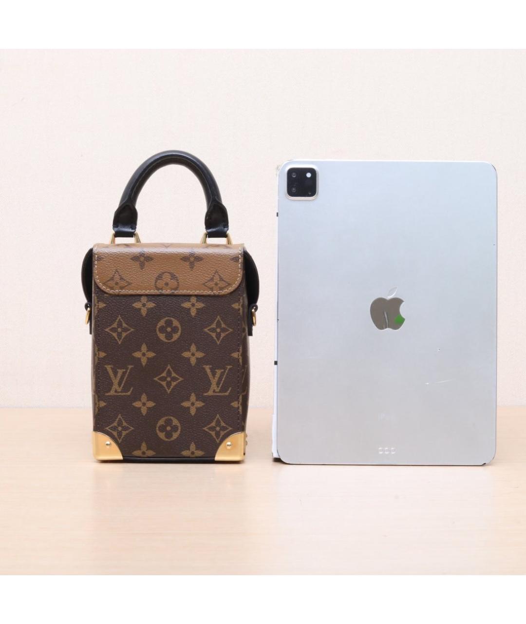 LOUIS VUITTON Коричневая кожаная сумка через плечо, фото 6