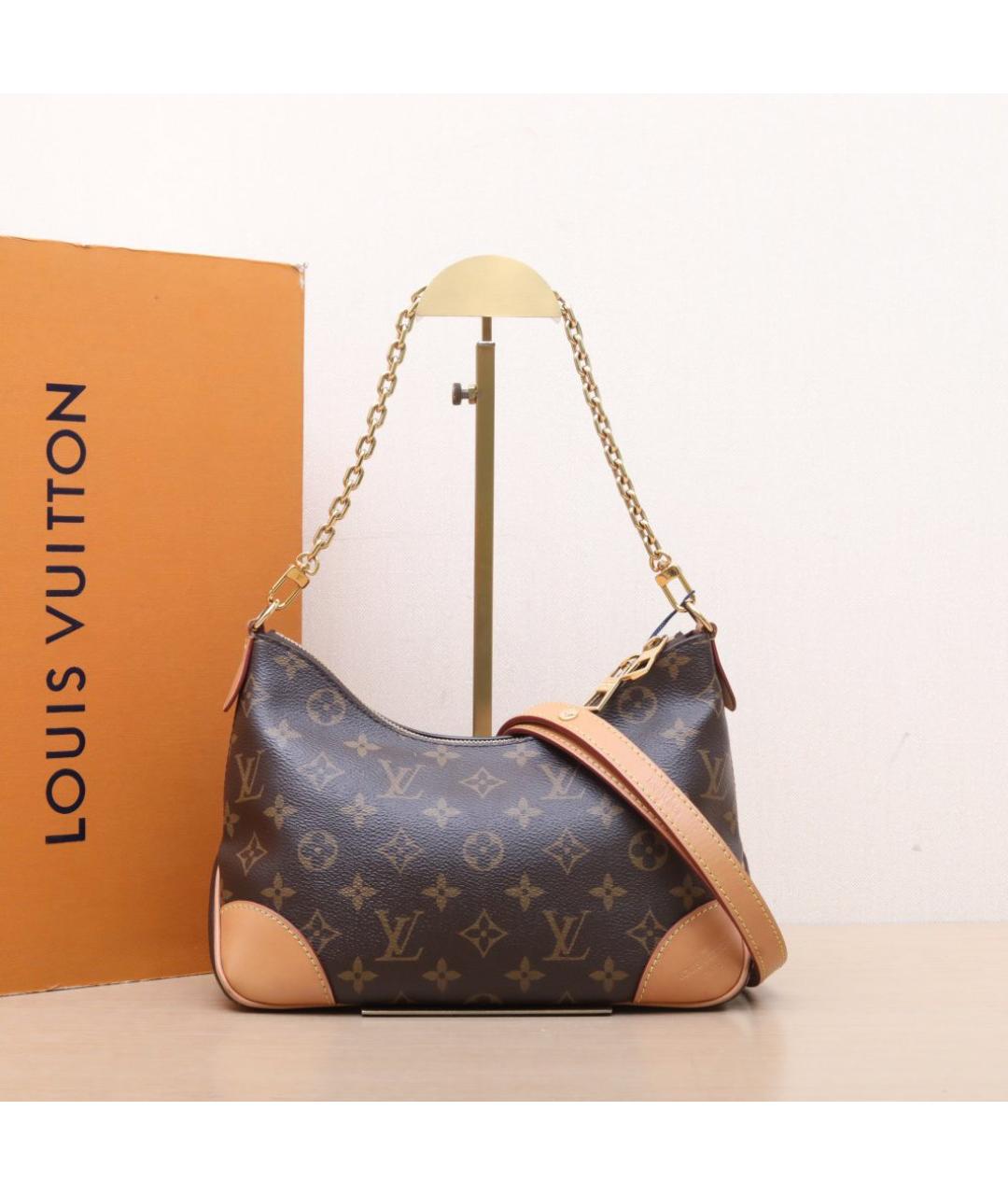 LOUIS VUITTON Коричневая кожаная сумка через плечо, фото 2