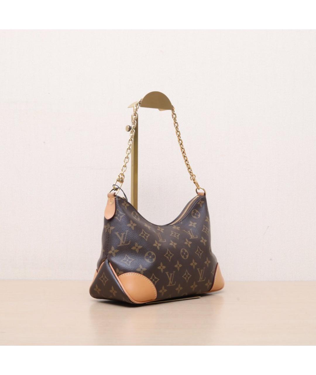 LOUIS VUITTON Коричневая кожаная сумка через плечо, фото 6