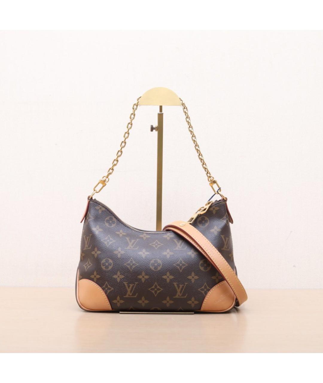 LOUIS VUITTON Коричневая кожаная сумка через плечо, фото 3