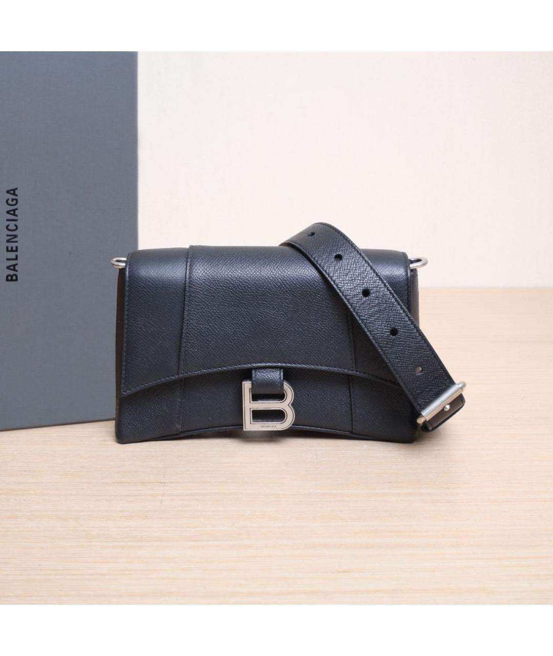 BALENCIAGA Черная кожаная сумка через плечо, фото 2