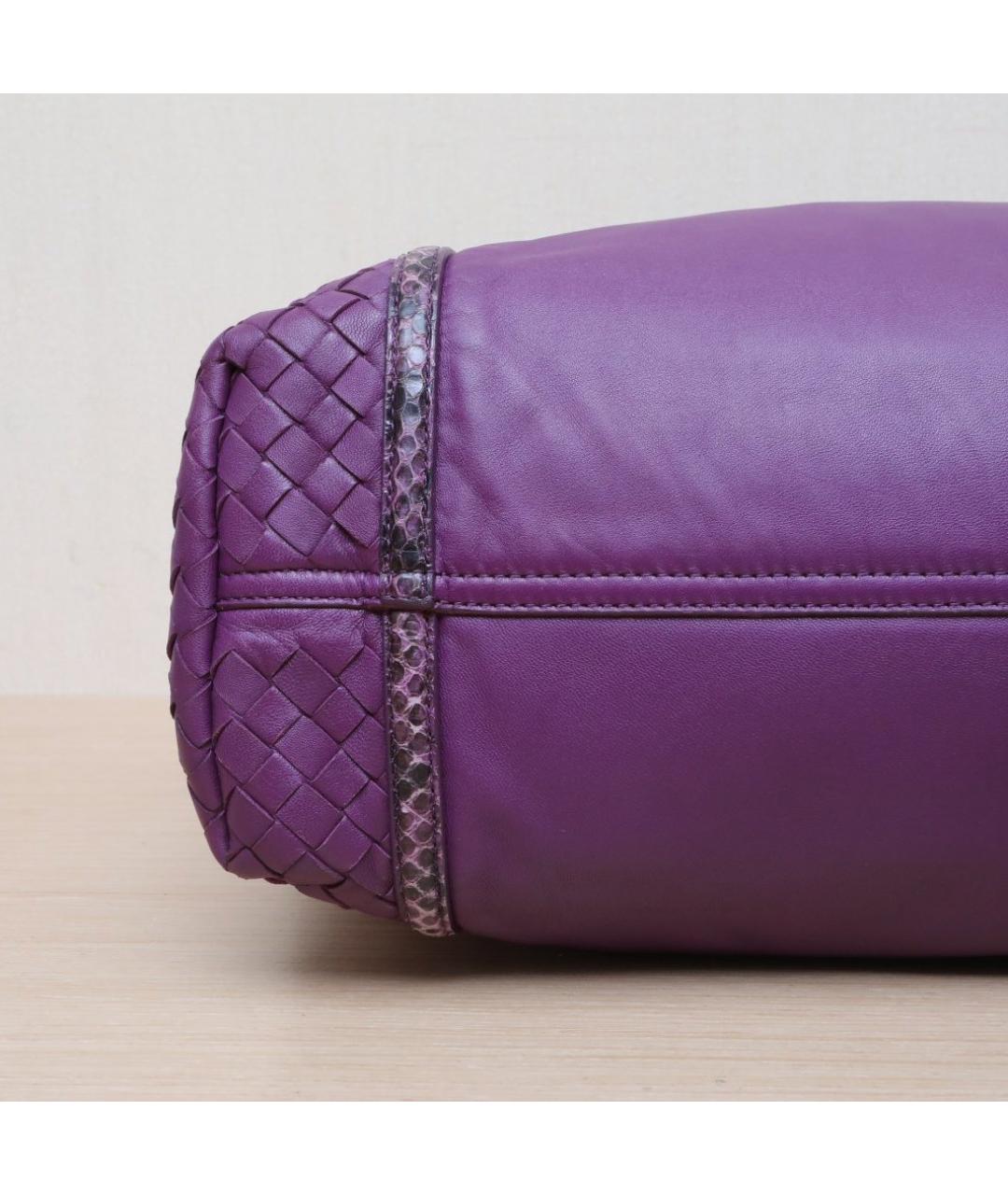 BOTTEGA VENETA Фиолетовая кожаная сумка тоут, фото 9