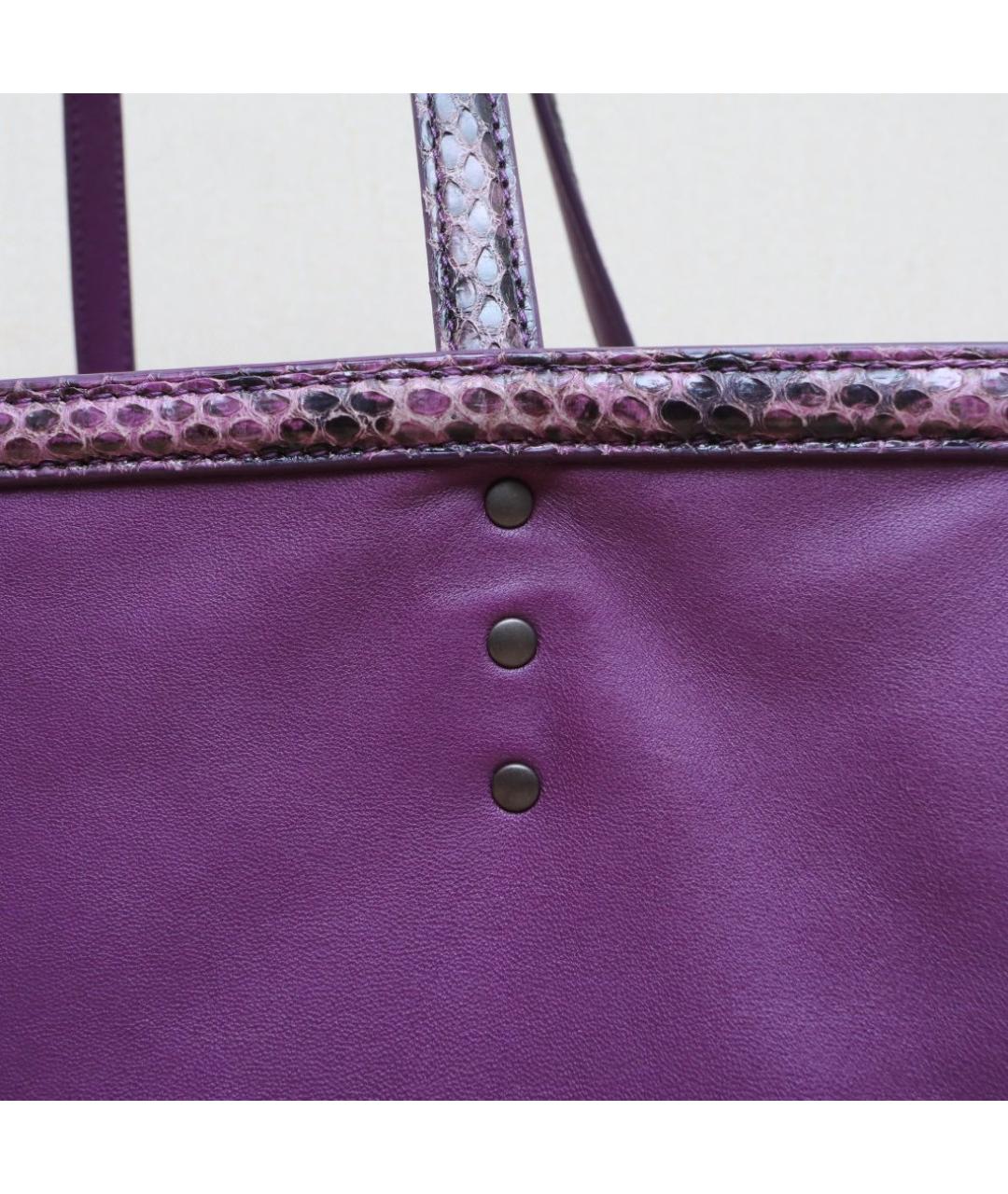 BOTTEGA VENETA Фиолетовая кожаная сумка тоут, фото 8
