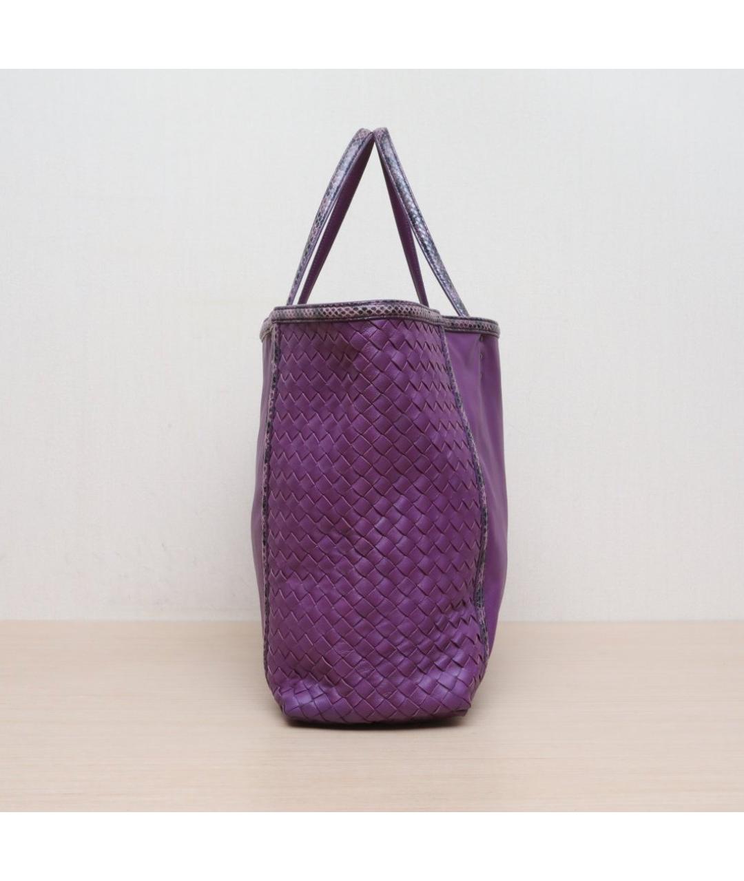 BOTTEGA VENETA Фиолетовая кожаная сумка тоут, фото 5
