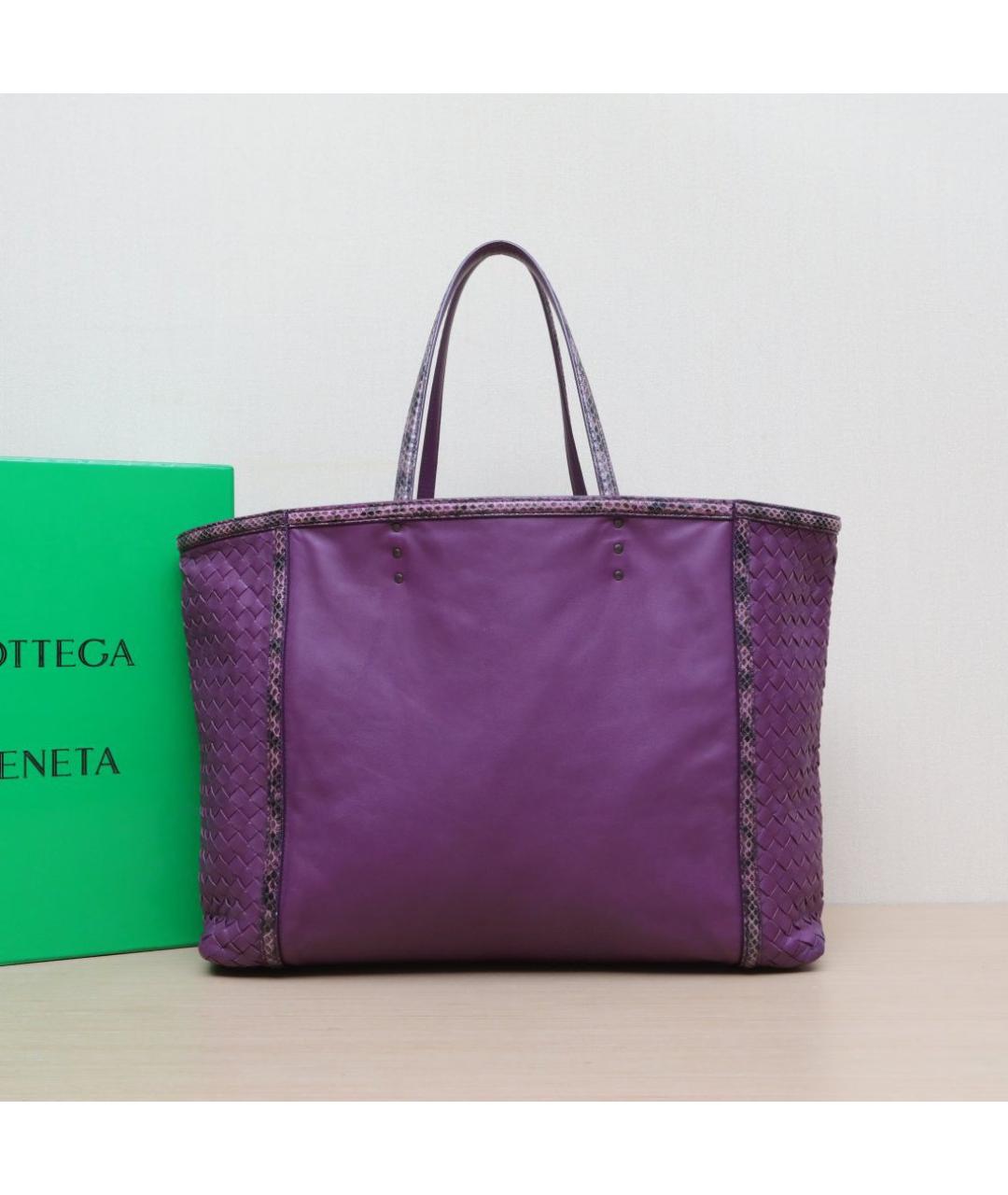 BOTTEGA VENETA Фиолетовая кожаная сумка тоут, фото 2