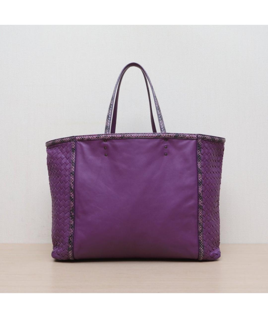 BOTTEGA VENETA Фиолетовая кожаная сумка тоут, фото 3