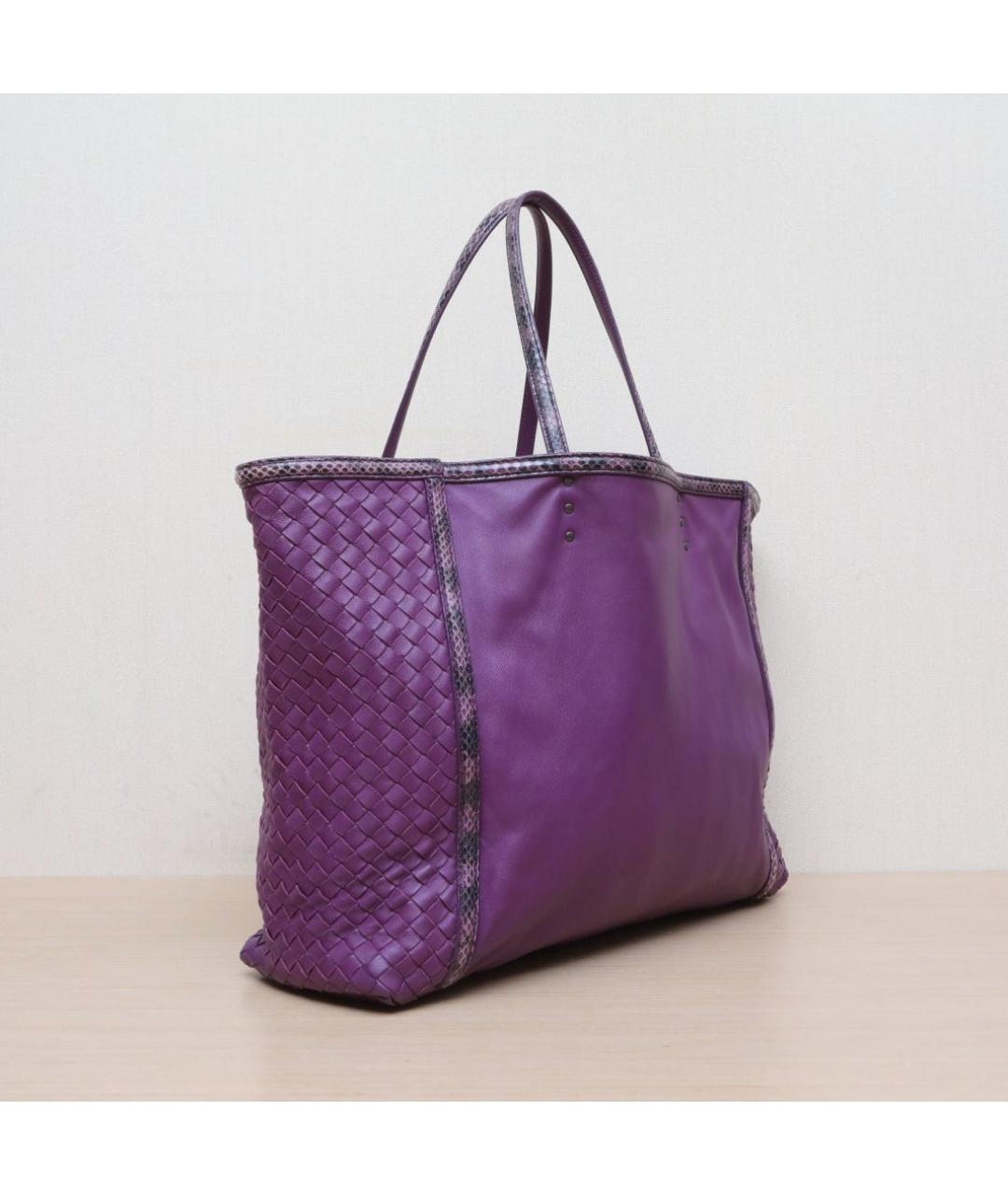 BOTTEGA VENETA Фиолетовая кожаная сумка тоут, фото 6
