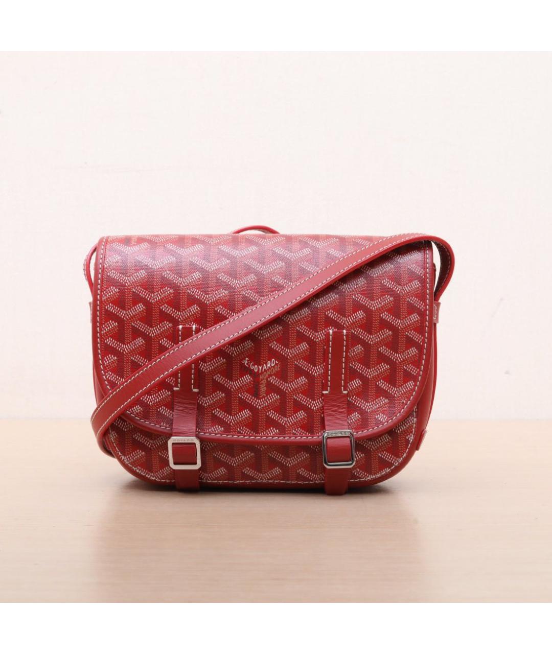 GOYARD Красная кожаная сумка через плечо, фото 2