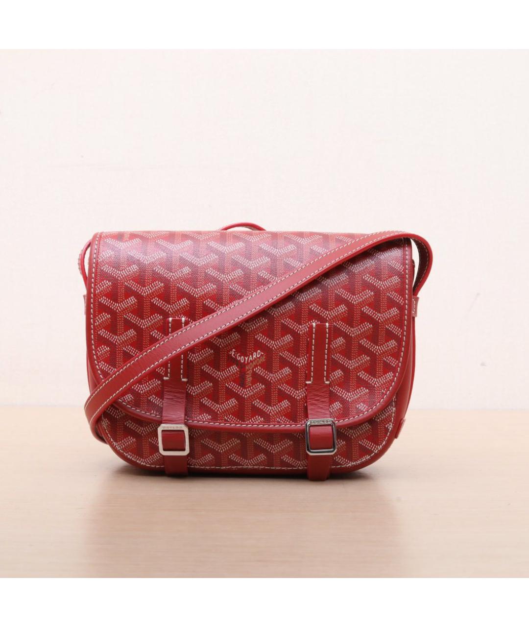 GOYARD Красная кожаная сумка через плечо, фото 3