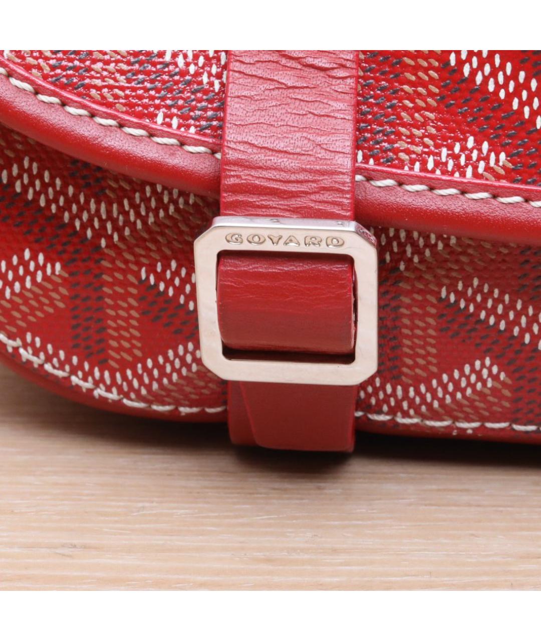 GOYARD Красная кожаная сумка через плечо, фото 8