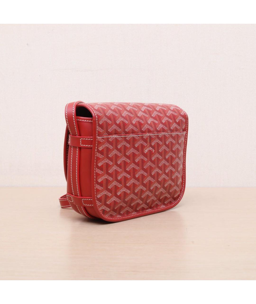 GOYARD Красная кожаная сумка через плечо, фото 6
