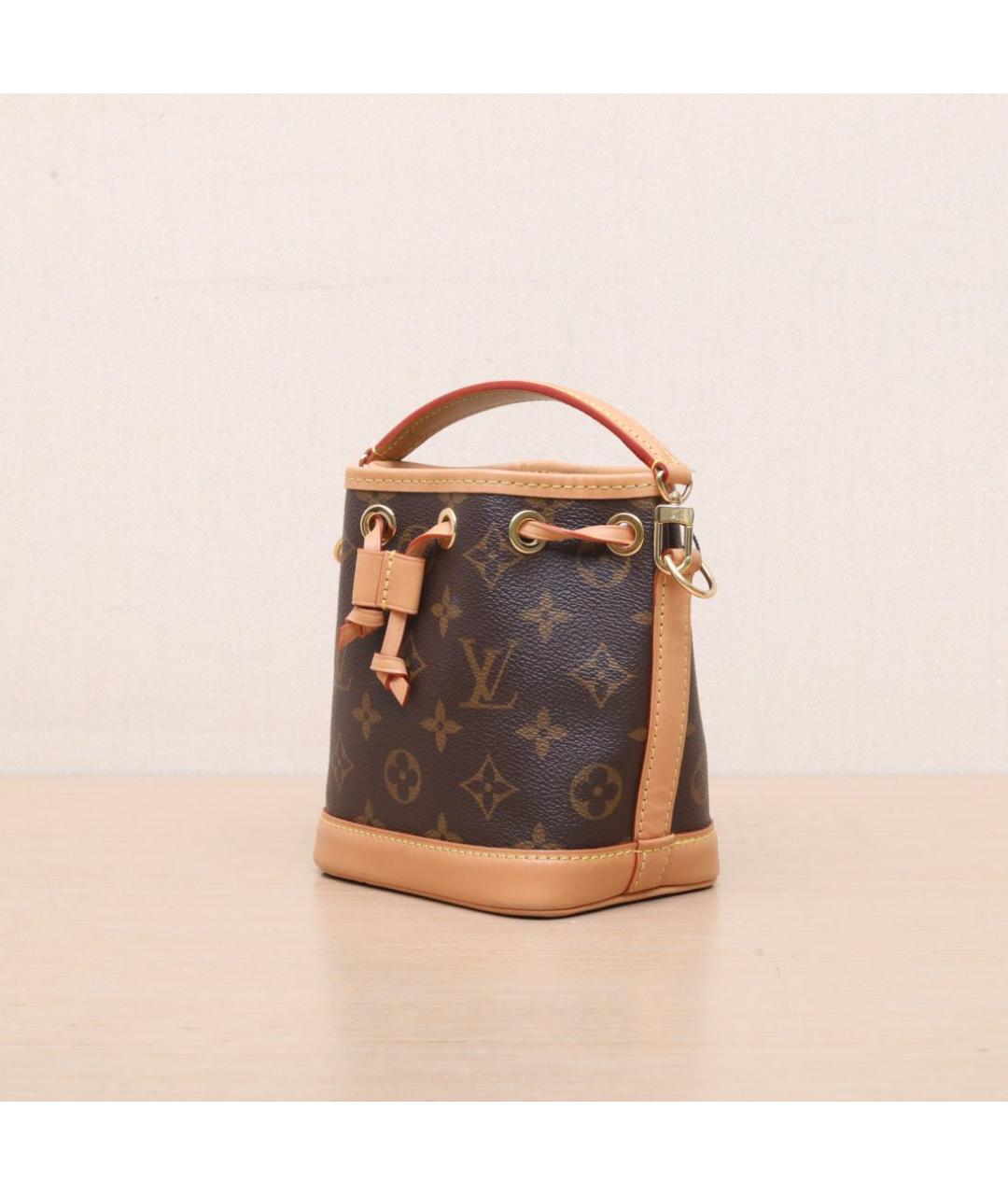 LOUIS VUITTON Коричневая кожаная сумка через плечо, фото 4