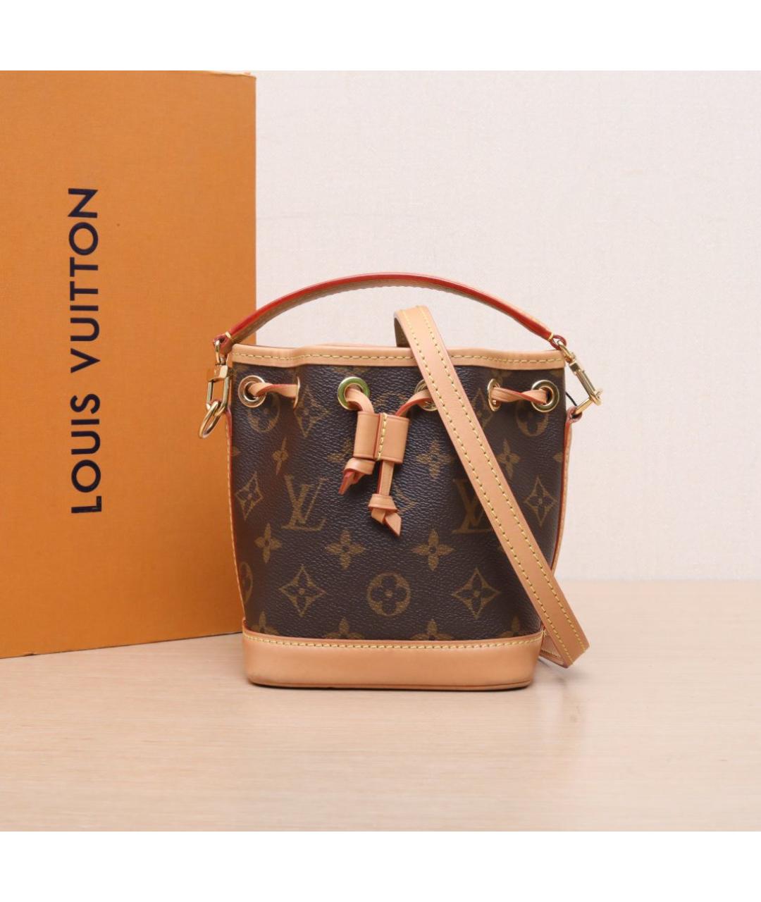 LOUIS VUITTON Коричневая кожаная сумка через плечо, фото 2