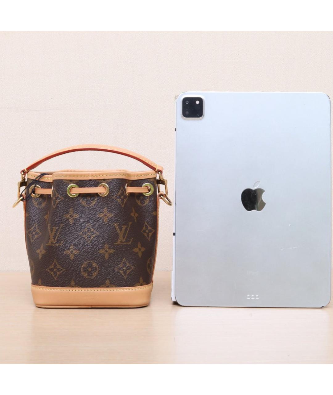 LOUIS VUITTON Коричневая кожаная сумка через плечо, фото 7