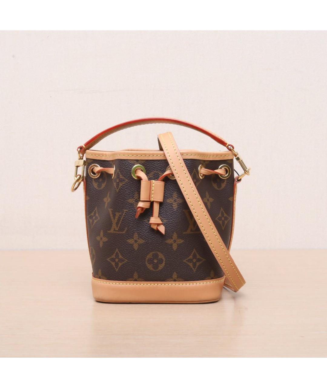 LOUIS VUITTON Коричневая кожаная сумка через плечо, фото 3