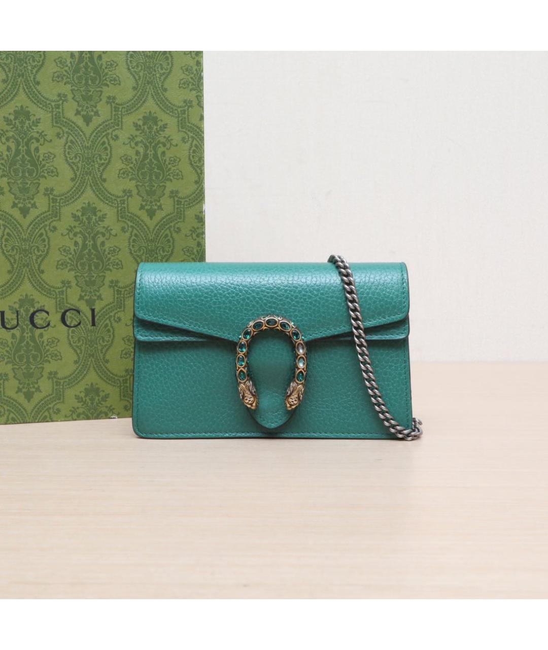 GUCCI Зеленая кожаная сумка через плечо, фото 2