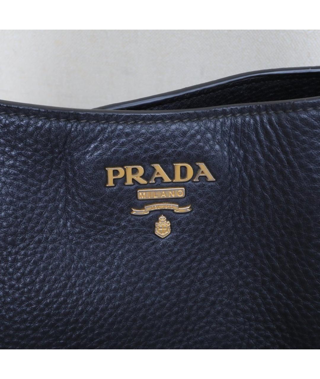 PRADA Черная кожаная сумка через плечо, фото 8