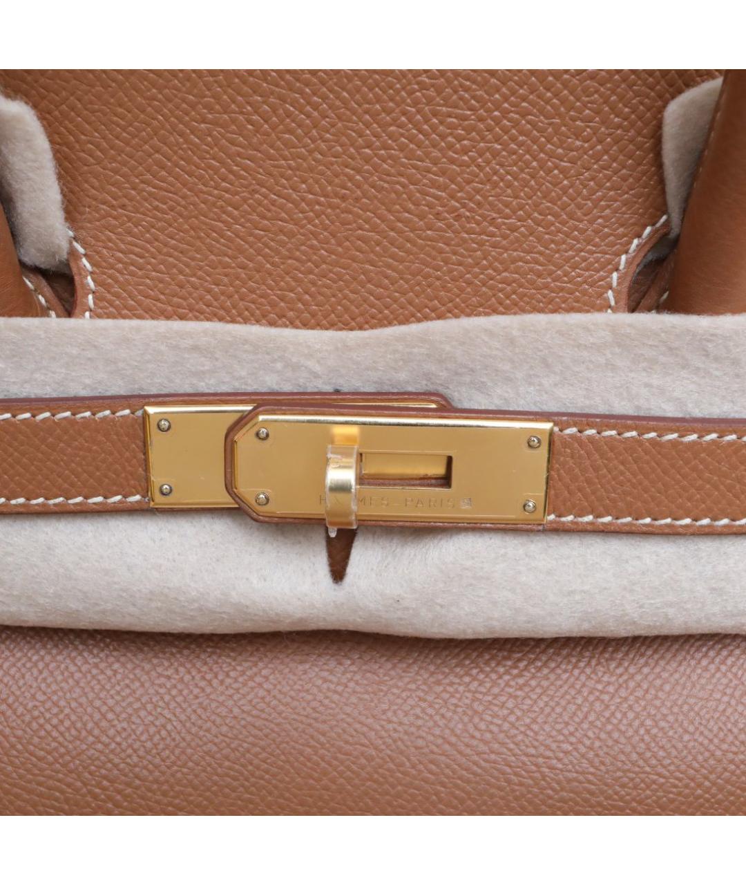 HERMES Коричневая кожаная сумка тоут, фото 8