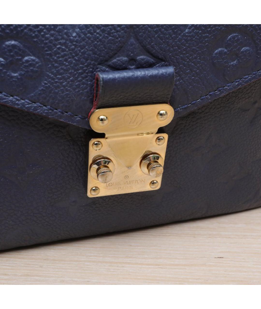 LOUIS VUITTON Темно-синяя кожаная сумка через плечо, фото 8