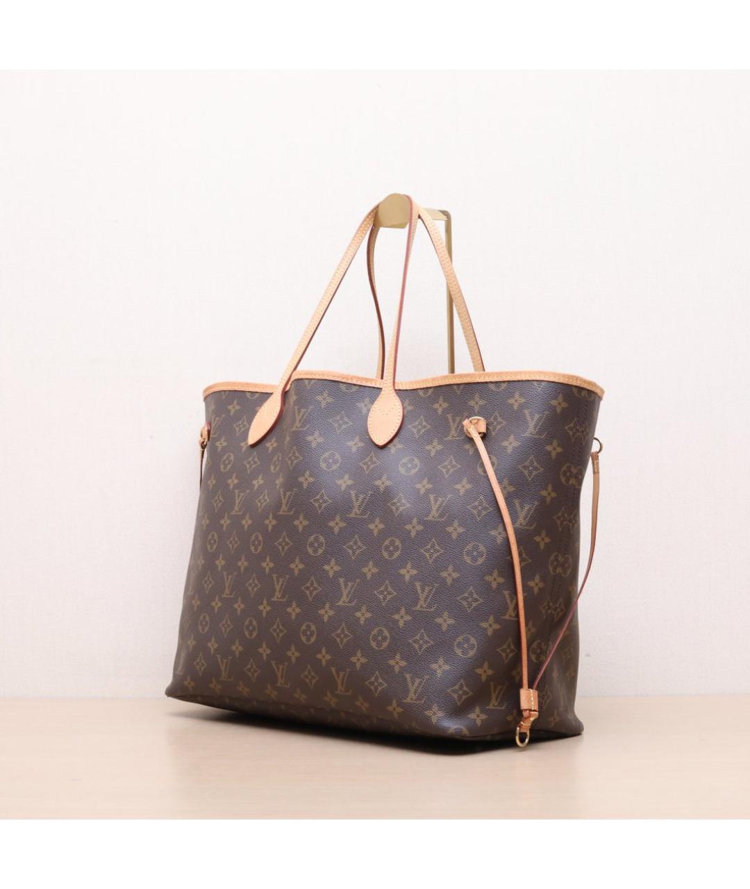 LOUIS VUITTON Коричневая кожаная сумка тоут, фото 4