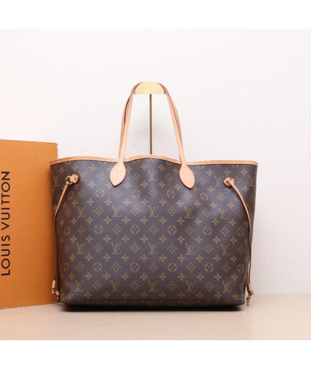 LOUIS VUITTON Коричневая кожаная сумка тоут, фото 2