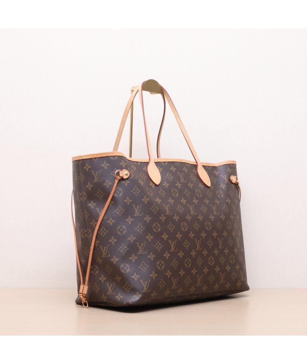LOUIS VUITTON Коричневая кожаная сумка тоут, фото 6