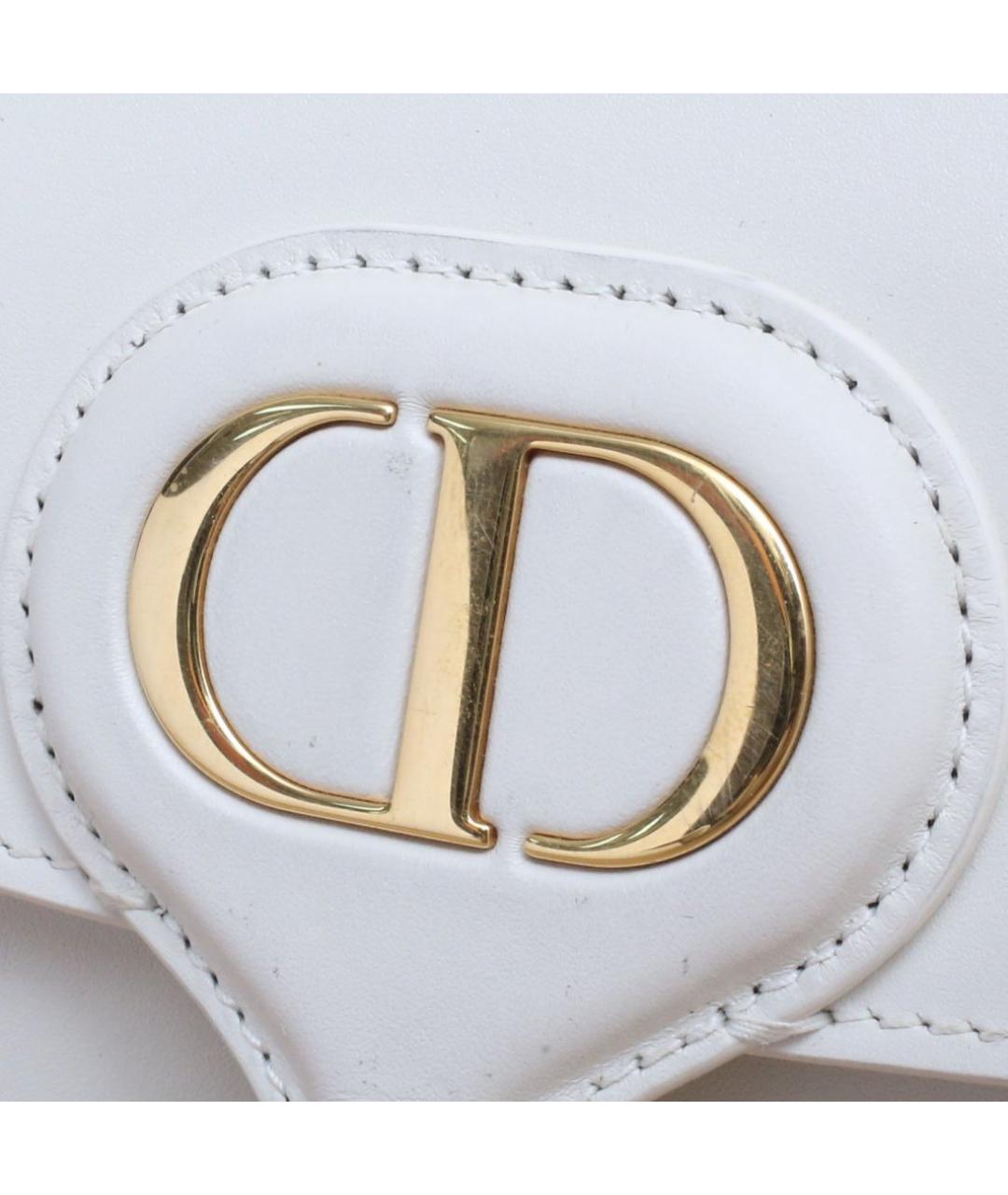 CHRISTIAN DIOR Белая кожаная сумка через плечо, фото 8
