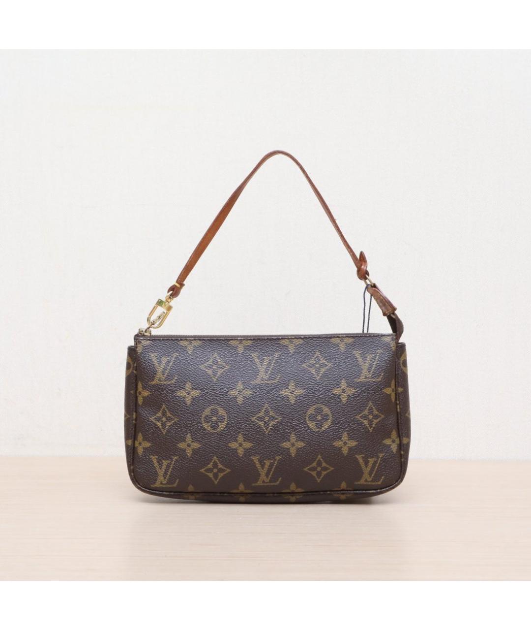 LOUIS VUITTON Коричневая кожаная сумка через плечо, фото 3