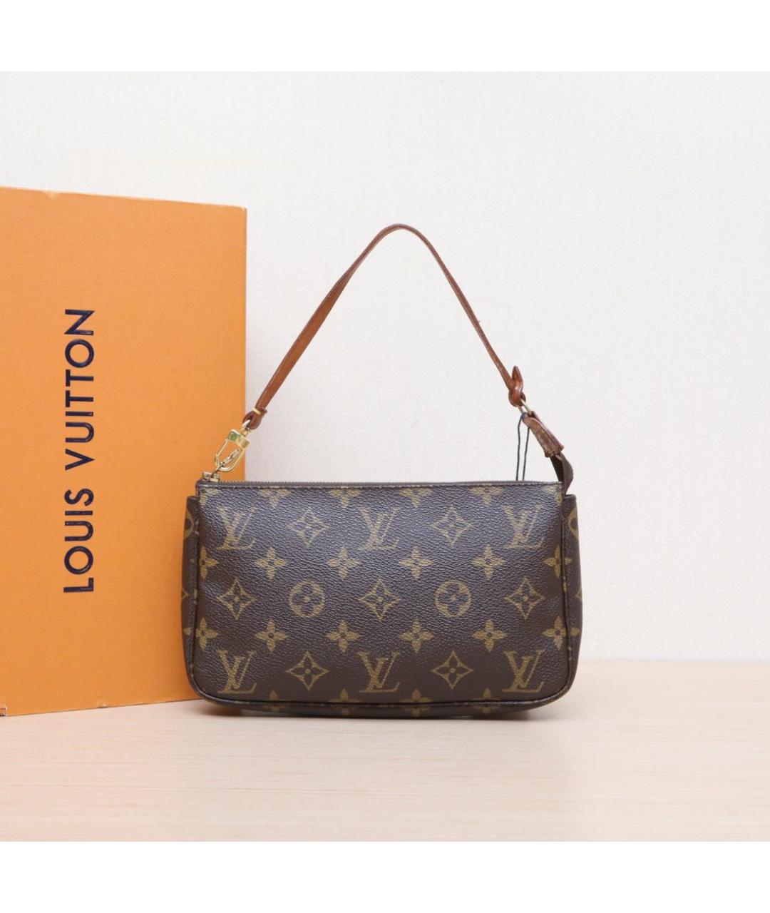 LOUIS VUITTON Коричневая кожаная сумка через плечо, фото 2