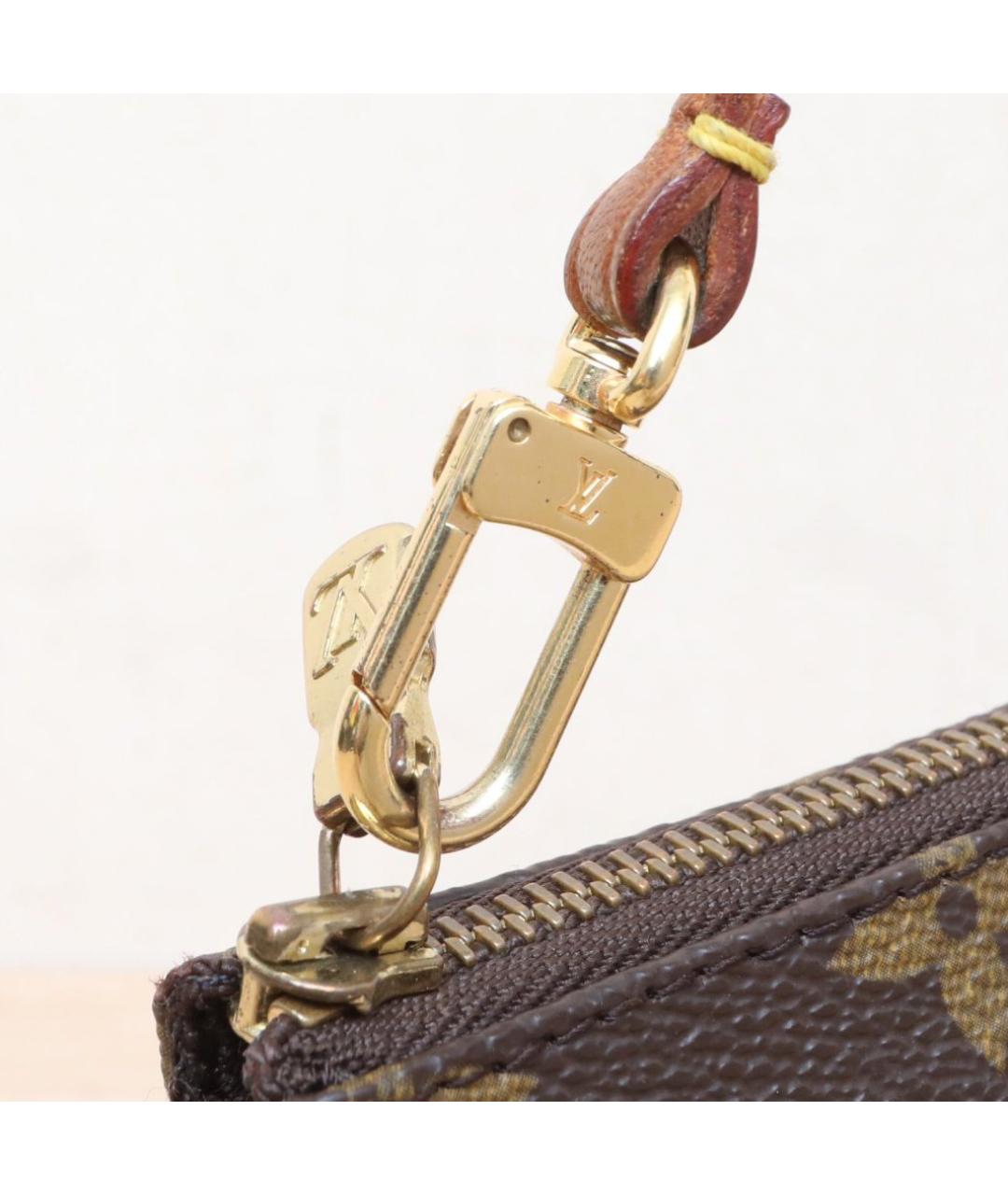 LOUIS VUITTON Коричневая кожаная сумка через плечо, фото 8