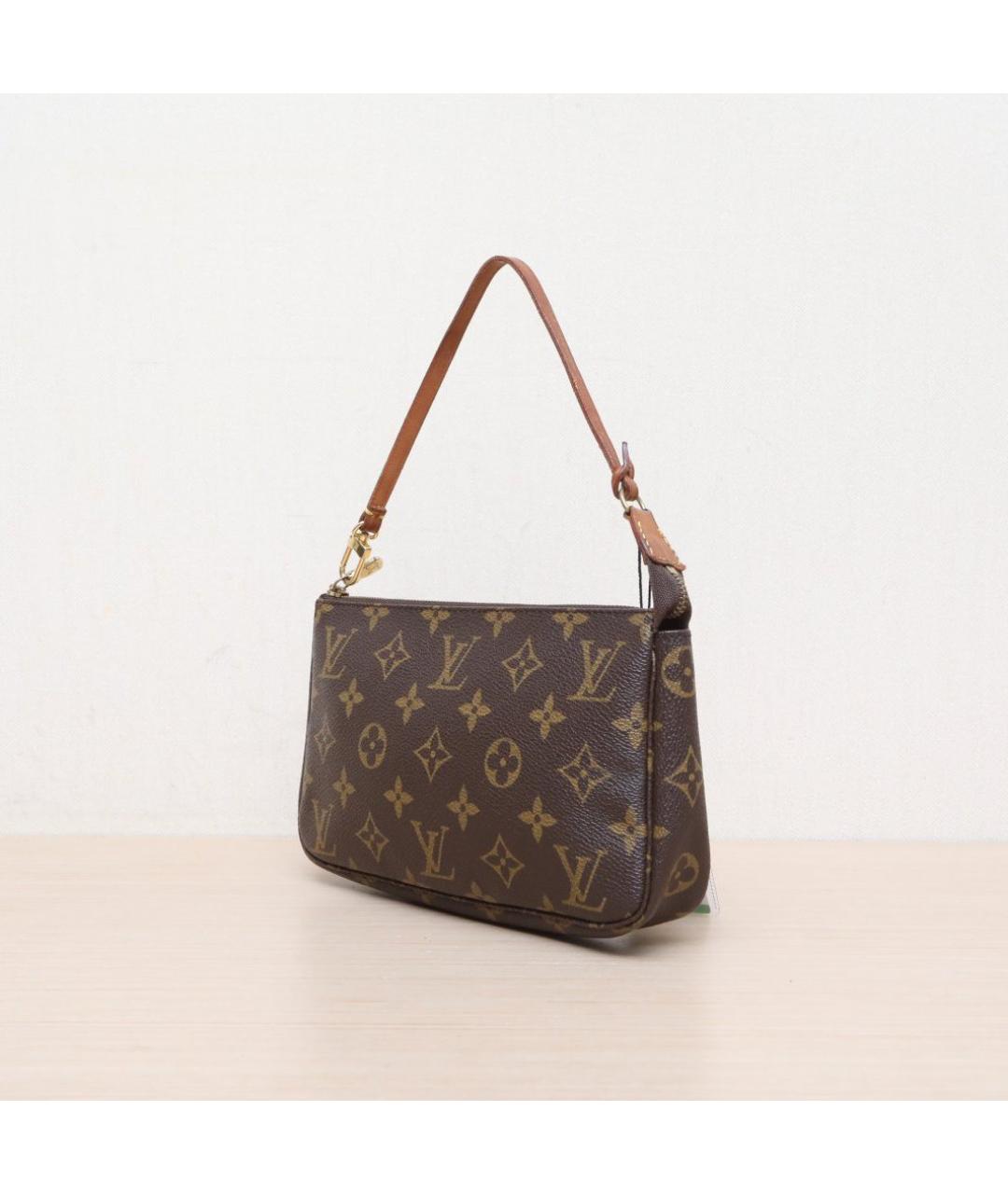 LOUIS VUITTON Коричневая кожаная сумка через плечо, фото 4