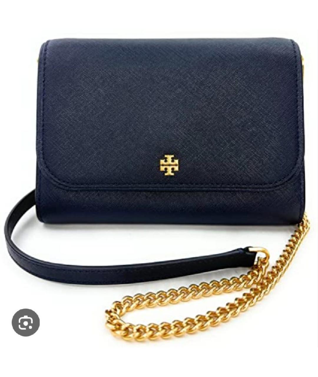 TORY BURCH Темно-синяя кожаная сумка через плечо, фото 9