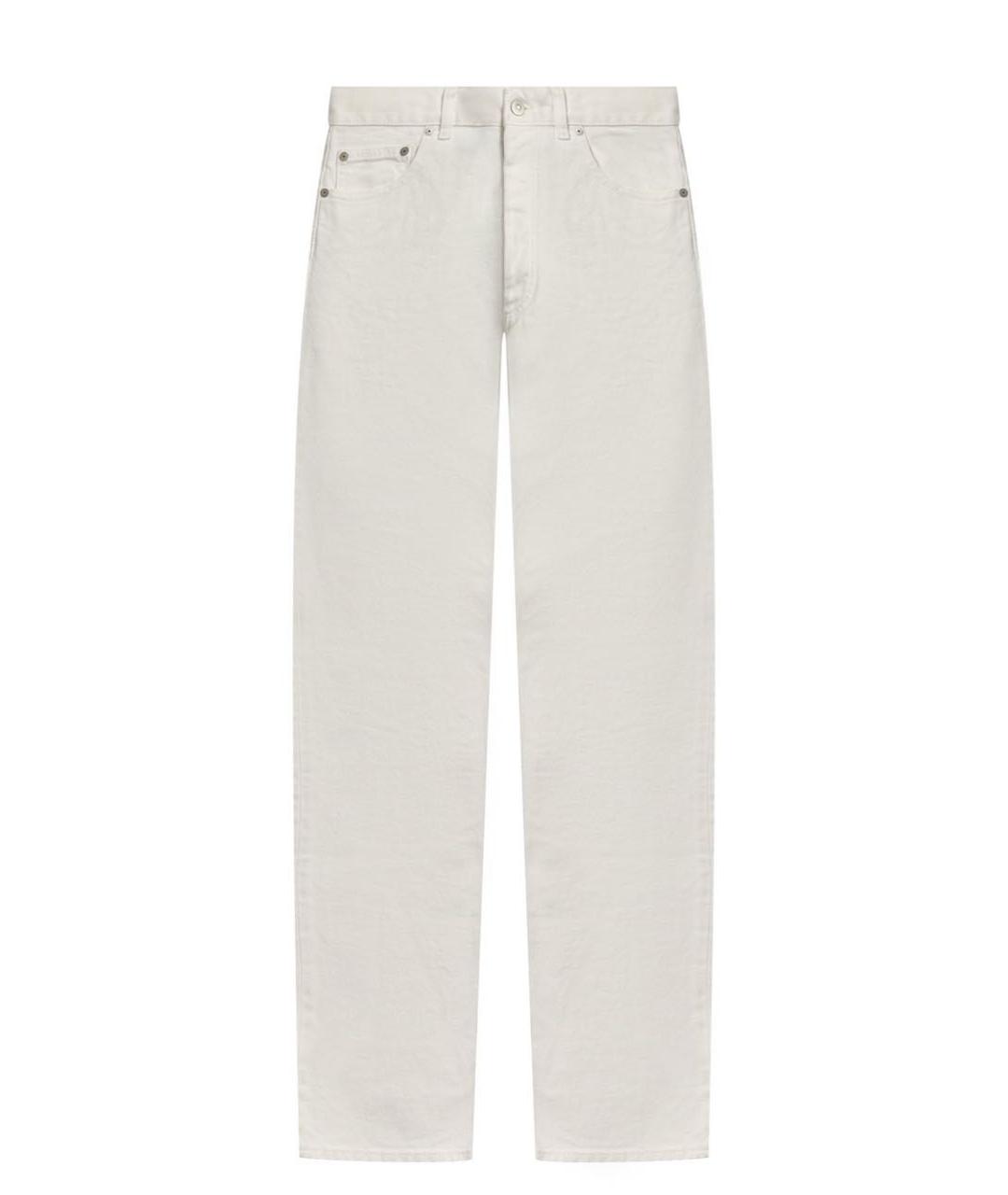 MAISON MARGIELA Белые хлопковые прямые джинсы, фото 4